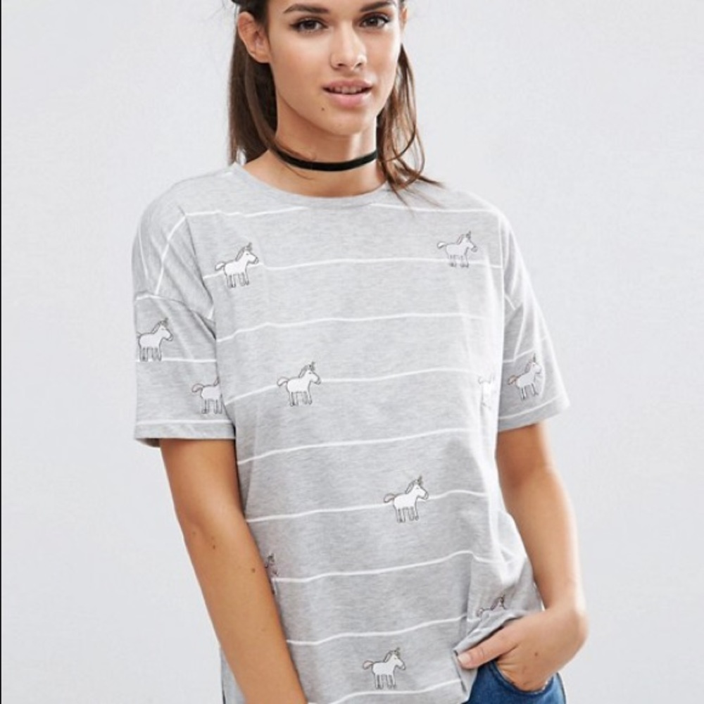 ASOS striped unicorn t-shirt
